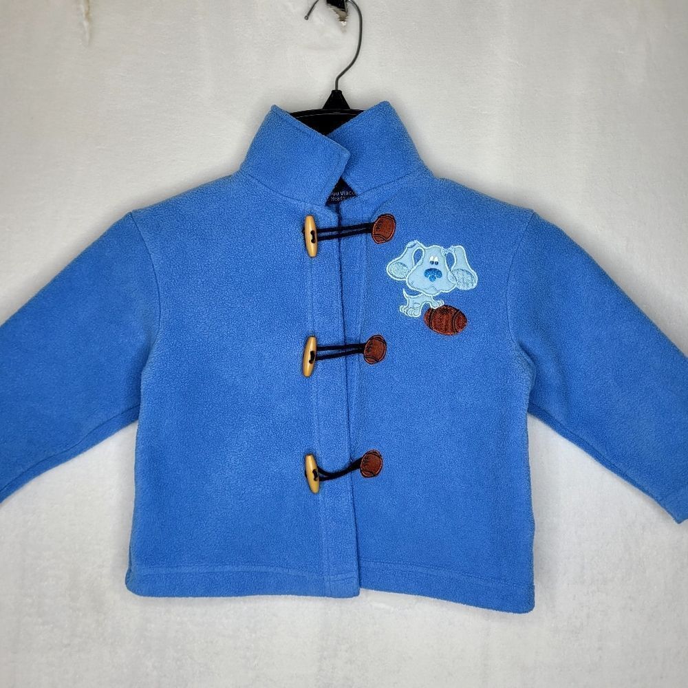 Vintage‎ Y2K Blue's Clues Football Embroidered Fleece Jacket Size 18mos